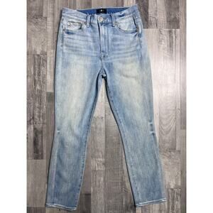 7 For All Mankind High Waist Cropped Skinny Jeans Women 27 Light Wash stretch